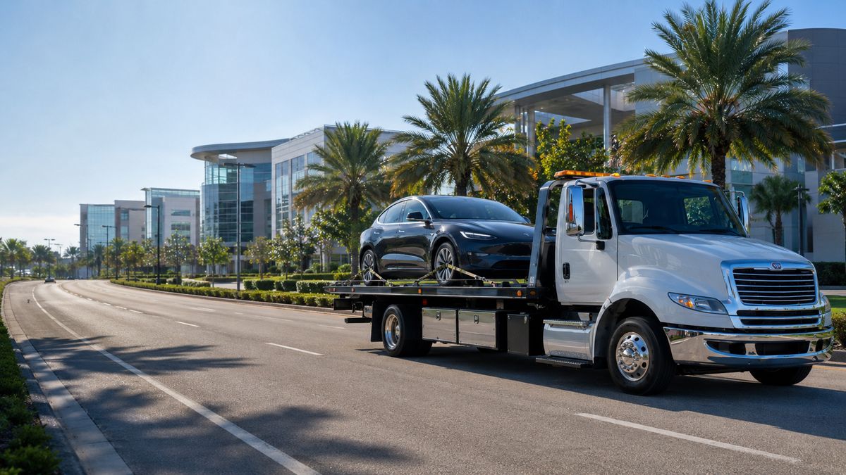 EV and flatbed towing service in Lake Nona Orlando Florida
