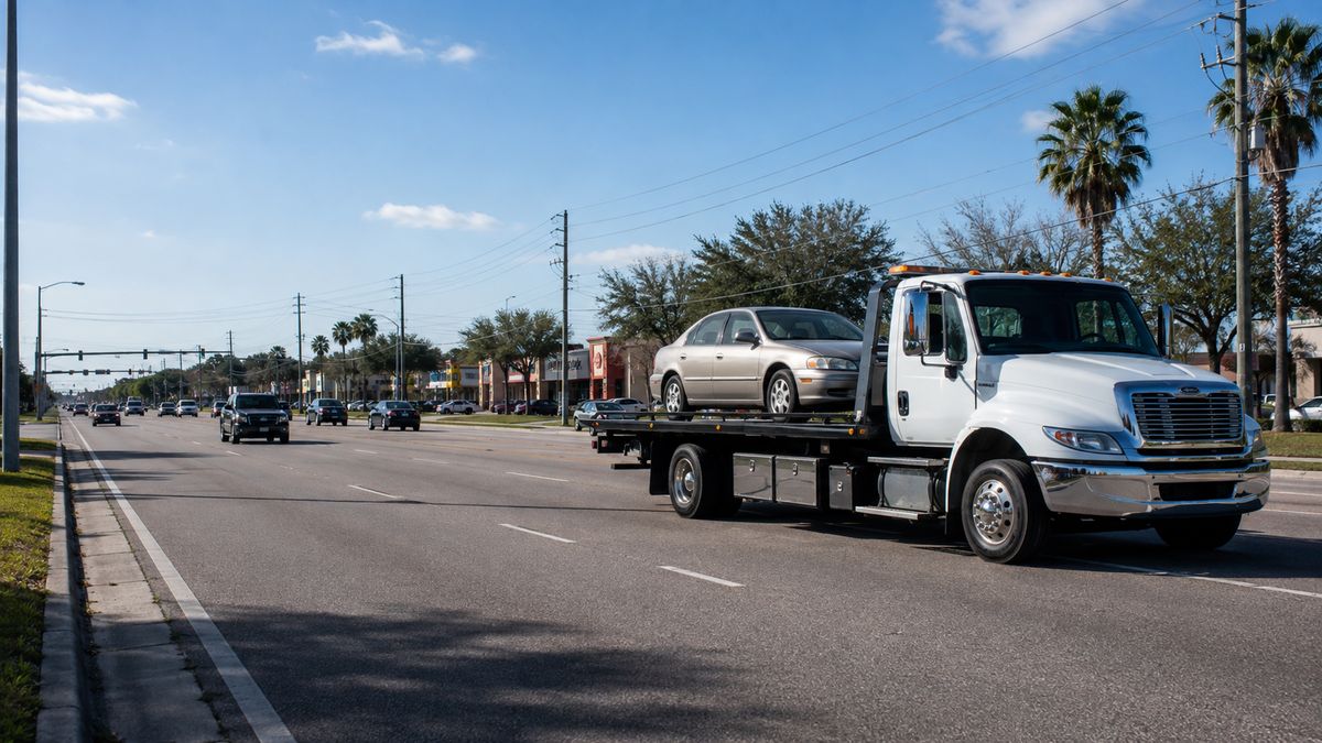 Local tow truck providing towing service in Pine Hills Orlando