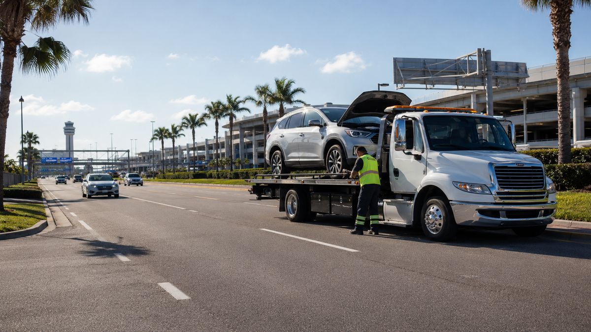 Roadside assistance for a stranded vehicle in Orlando Florida